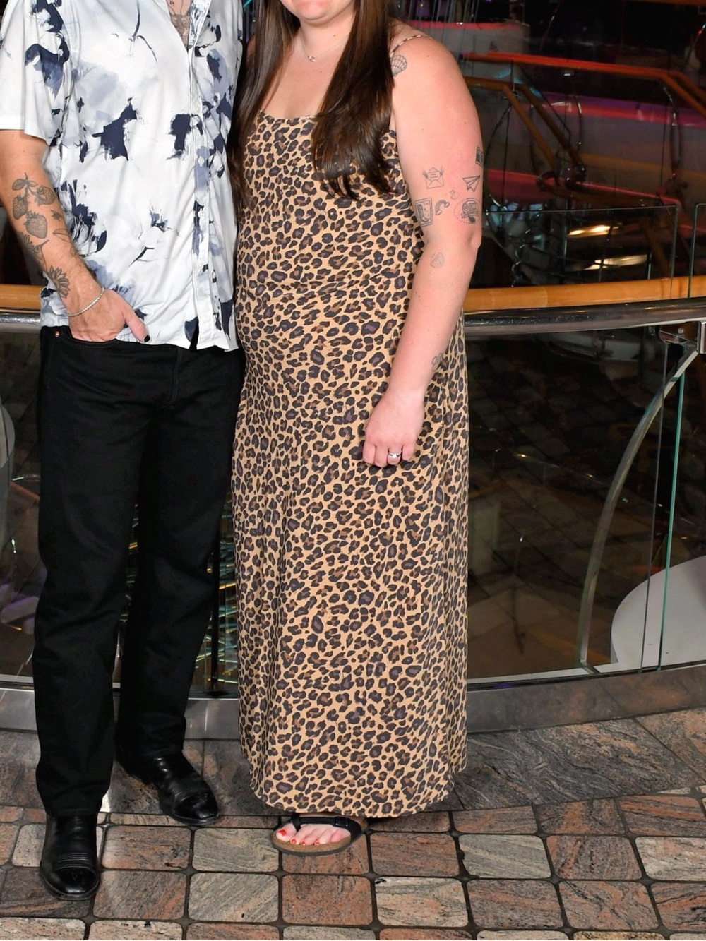 Abercrombie & Fitch Leopard Print Maxi Slip Dress - Tan & Black - Picture 4 of 4